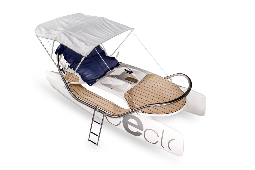 Ceclo Original met zonnedak, zwemtrapje en Fatboy XXL